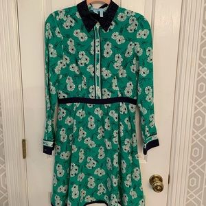 Draper James green and navy dress